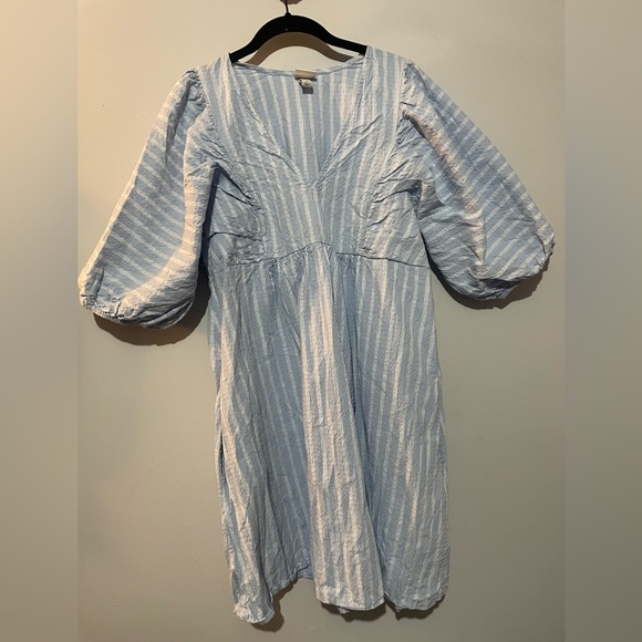 A new day blue and white stripe dress Size Large - Picture 1 of 7